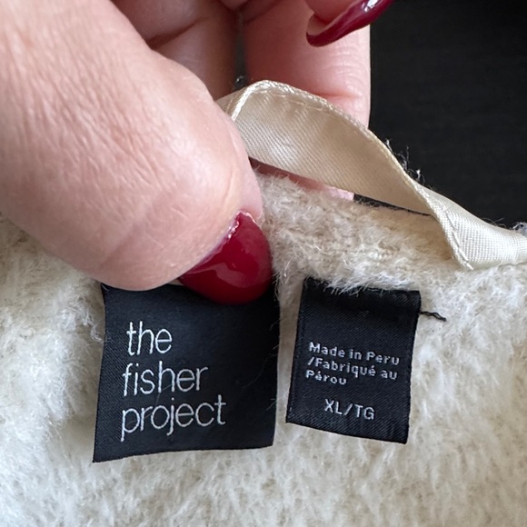 Eileen Fisher  Fischer Project Cream oversized Textured Coat size XL - Picture 7 of 9